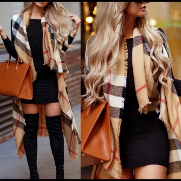 Classic Plaid Frayed Open Front Long Vest - Picture 2 of 6